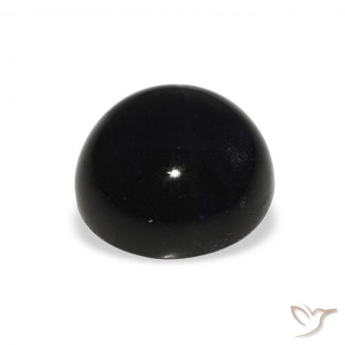 Diopsídio Estelar Preto Natural 7.08ct, Redondo, Opaco