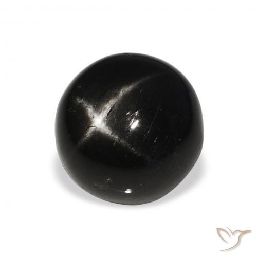 Diopsídio Estelar Preto Natural 8.09ct, Redondo, Opaco