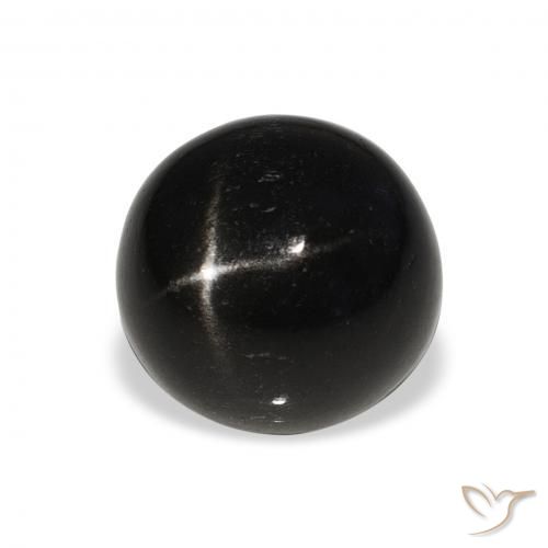 Diopsídio Estelar Preto Natural 8.59ct, Redondo, Opaco