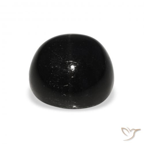 Diopsídio Estelar Preto Natural 8.59ct, Redondo, Opaco