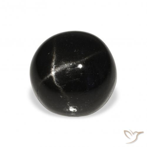 Diopsídio Estelar Preto Natural 7.23ct, Redondo, Opaco