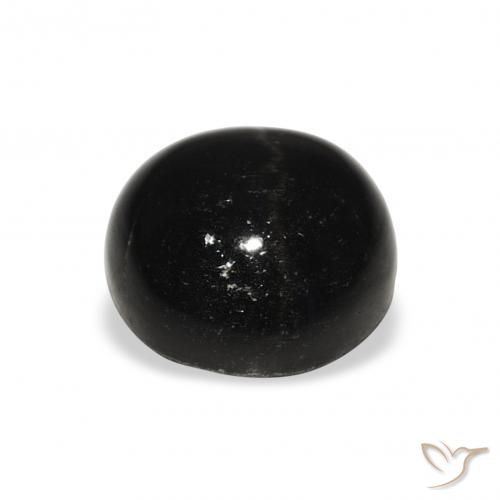 Diopsídio Estelar Preto Natural 7.23ct, Redondo, Opaco