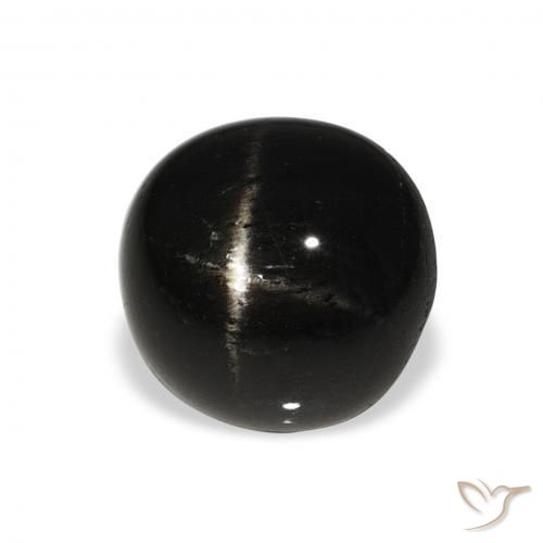 Diopsídio Estelar Preto Natural 6.00ct, Redondo, Opaco