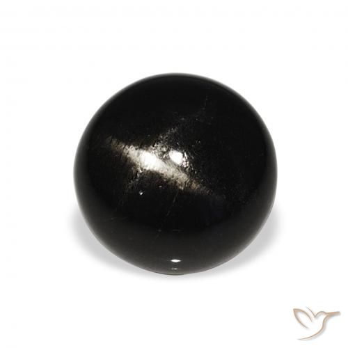 Diopsídio Estelar Preto Natural 6.07ct, Redondo, Opaco