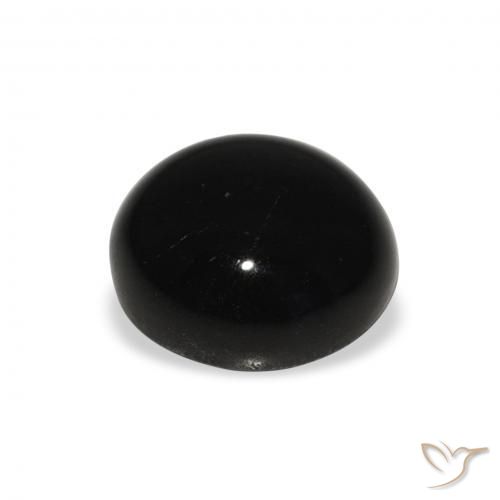 Diopsídio Estelar Preto Natural 6.07ct, Redondo, Opaco