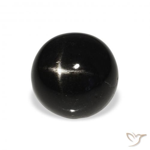 Diopsídio Estelar Preto Natural 7.07ct, Redondo, Opaco