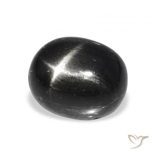 Diopsídio Estelar Preto Natural 7.08ct, oval, Opaco