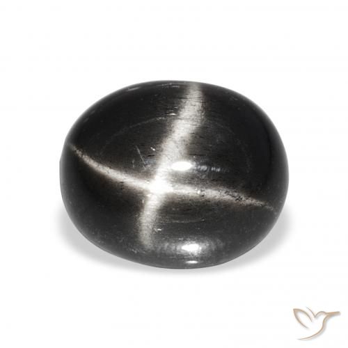 6.48ct Preto Diopsídio Estelar, oval, Opaco