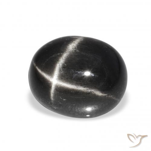 Diopsídio Estelar Preto Natural 6.48ct, oval, Opaco