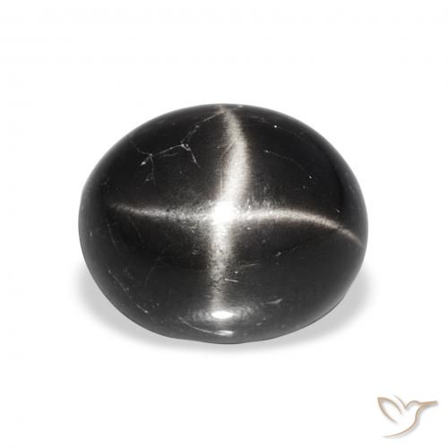 6.78ct Preto Diopsídio Estelar, oval, Opaco