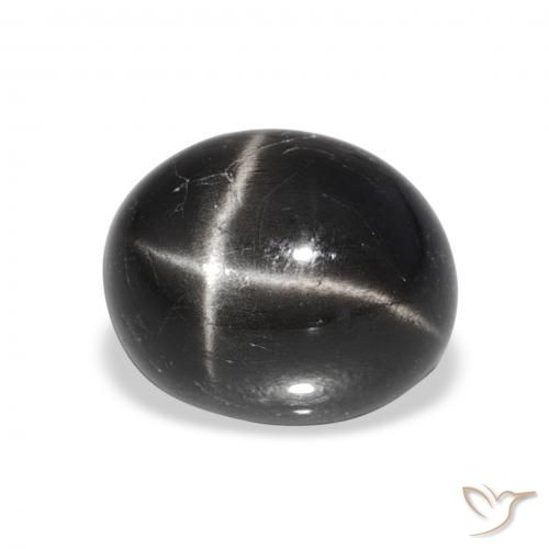 Diopsídio Estelar Preto Natural 6.78ct, oval, Opaco