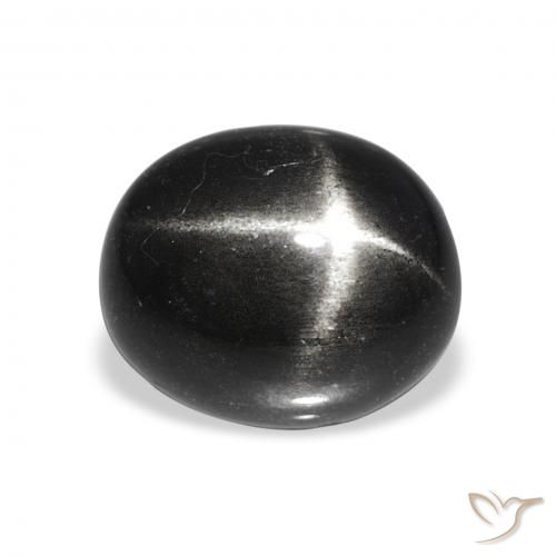 5.49ct Preto Diopsídio Estelar, oval, Opaco