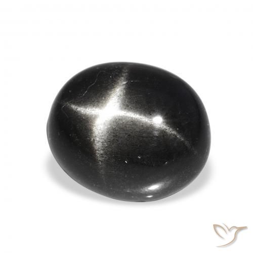 Diopsídio Estelar Preto Natural 5.49ct, oval, Opaco