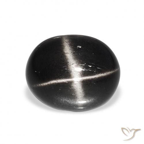 7.15ct Preto Diopsídio Estelar, oval, Opaco