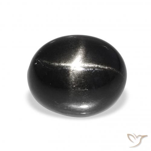 7.64ct Preto Diopsídio Estelar, oval, Opaco