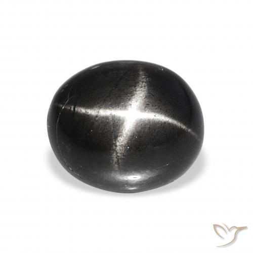 5.74ct Preto Diopsídio Estelar, oval, Opaco
