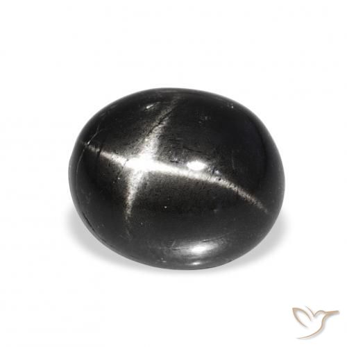 Diopsídio Estelar Preto Natural 5.74ct, oval, Opaco