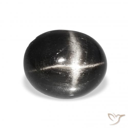 6.01ct Preto Diopsídio Estelar, oval, Opaco