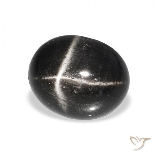Diopsídio Estelar Preto Natural 6.01ct, oval, Opaco