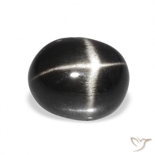 6.78ct Preto Diopsídio Estelar, oval, Opaco