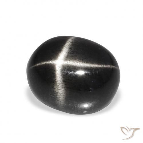 Diopsídio Estelar Preto Natural 6.78ct, oval, Opaco