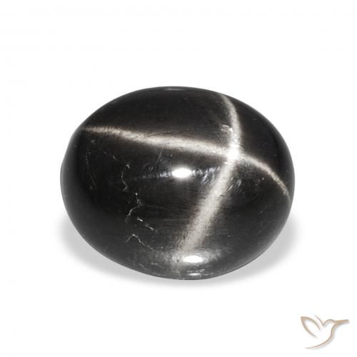 6.35ct Preto Diopsídio Estelar, oval, Opaco