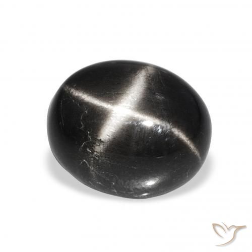 Diopsídio Estelar Preto Natural 6.35ct, oval, Opaco