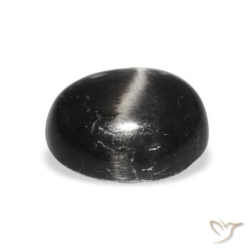 Diopsídio Estelar Preto Natural 6.35ct, oval, Opaco