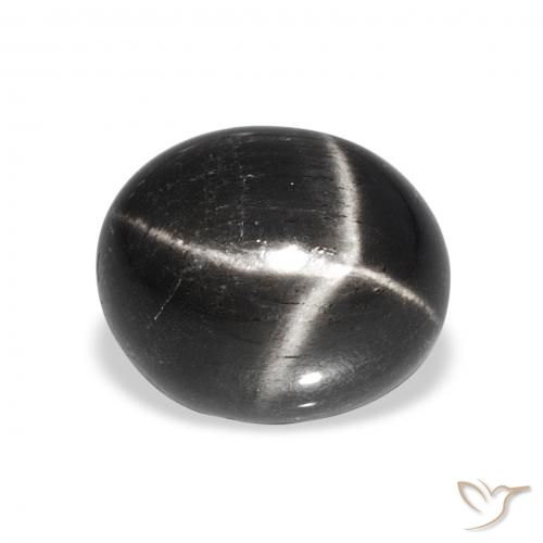 6.58ct Preto Diopsídio Estelar, oval, Opaco