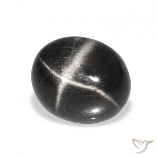 Diopsídio Estelar Preto Natural 6.58ct, oval, Opaco