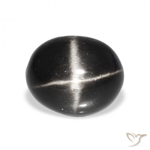 6.92ct Preto Diopsídio Estelar, oval, Opaco