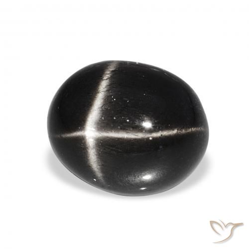 Diopsídio Estelar Preto Natural 6.92ct, oval, Opaco