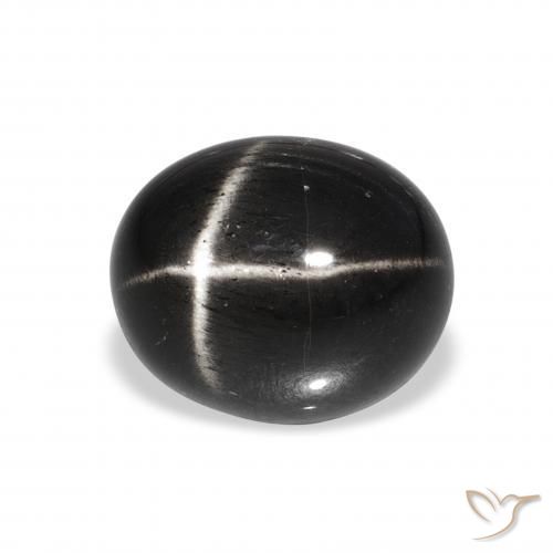 Diopsídio Estelar Preto Natural 6.98ct, oval, Opaco