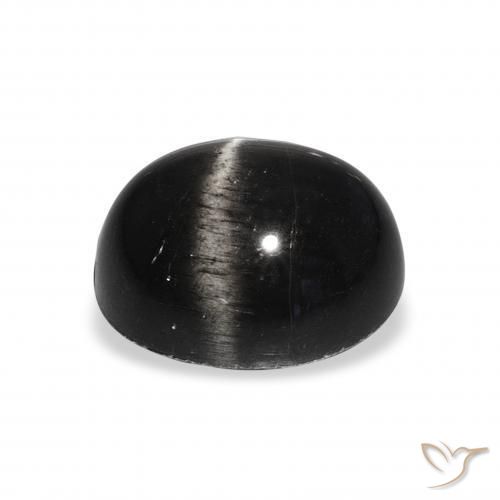 Diopsídio Estelar Preto Natural 6.98ct, oval, Opaco