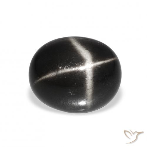 7.59ct Preto Diopsídio Estelar, oval, Opaco