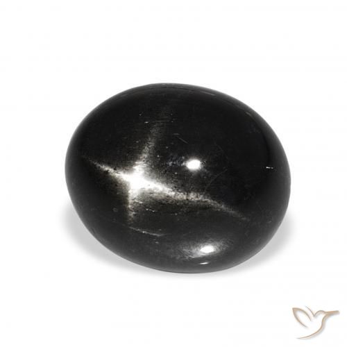 Diopsídio Estelar Preto Natural 6.48ct, oval, Opaco