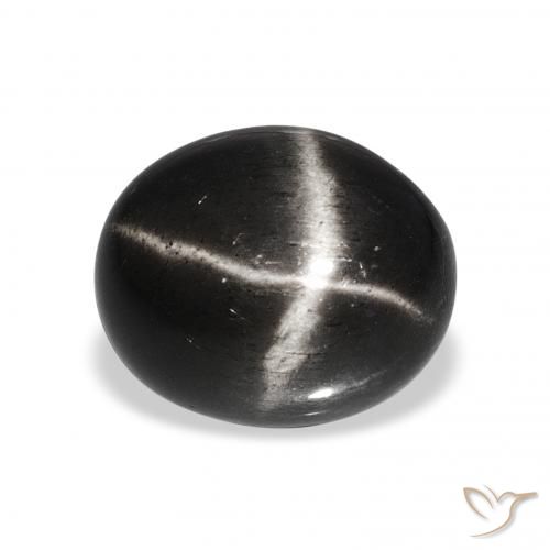 6.66ct Preto Diopsídio Estelar, oval, Opaco