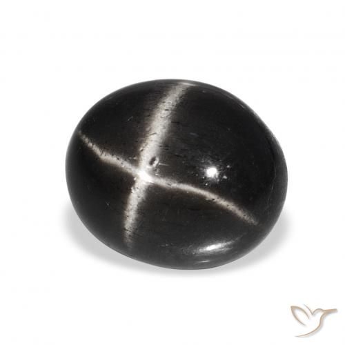 Diopsídio Estelar Preto Natural 6.66ct, oval, Opaco