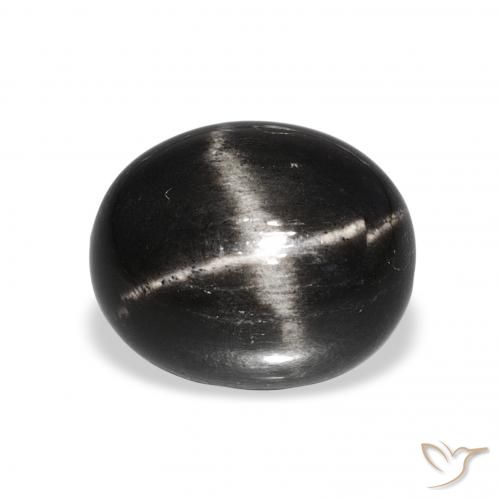 7.29ct Preto Diopsídio Estelar, oval, Opaco