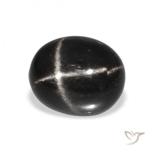 Diopsídio Estelar Preto Natural 7.29ct, oval, Opaco