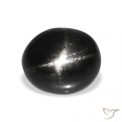 7.74ct Preto Diopsídio Estelar, oval, Opaco