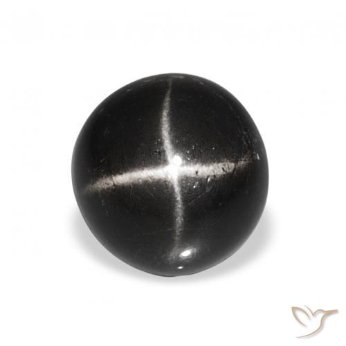 4.65ct Preto Diopsídio Estelar, Redondo, Opaco