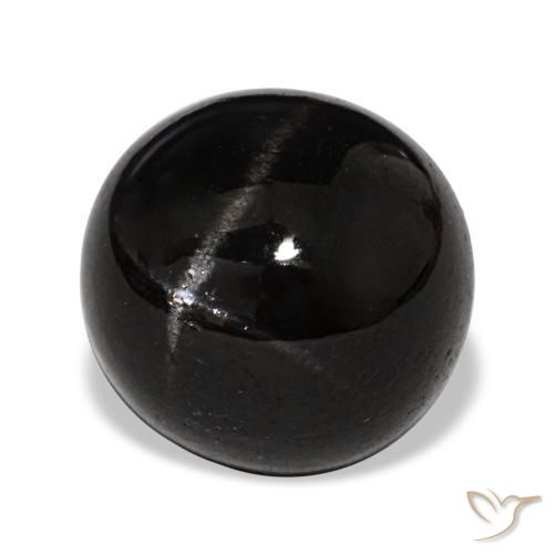 Diopsídio estrela preto natural 4,65ct, corte redondo, opaco