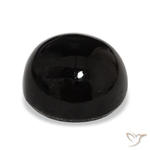 Diopsídio estrela preto natural 4,65ct, corte redondo, opaco