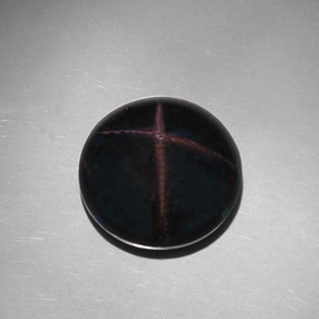 Granada estrela preto natural 39,08ct, corte redondo, opaco