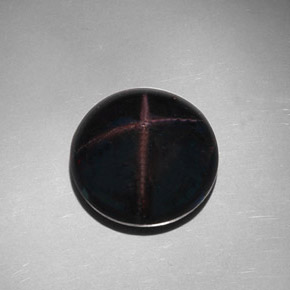 Granada estrela preto natural 39,08ct, corte redondo, opaco