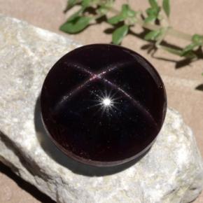 Granada estrela vermelho natural 26,52ct, corte redondo, opaco