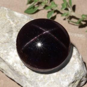 Granada estrela vermelho natural 26,52ct, corte redondo, opaco