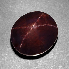 Granada estrela vermelho natural 12,22ct, corte oval, opaco