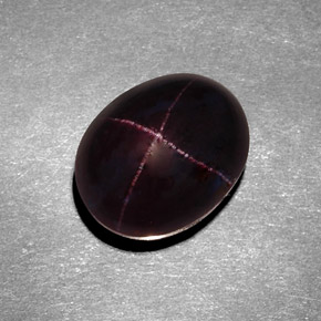 Granada estrela vermelho natural 11,14ct, corte oval, opaco